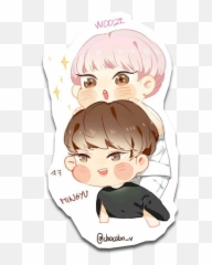 Woozi Seventeen Seventeenmingyu Sticker - Woozi And Mingyu Chibi Emoji,Batman Emoji Pillow