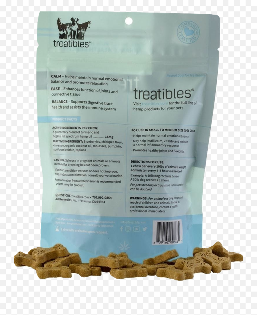 Treatibles Hard Chews Blueberry Flavor - Dog Food Emoji,Dog Cat Emotion Responses