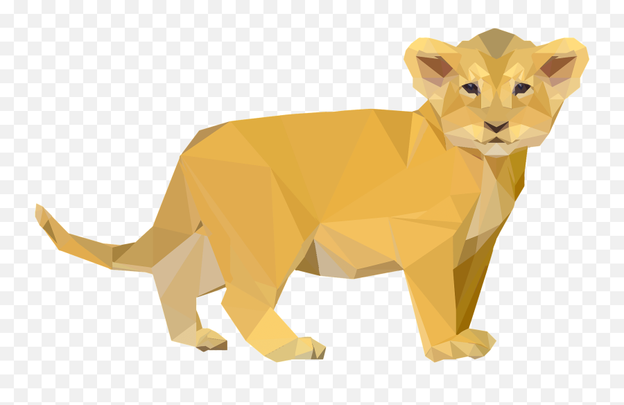 Low Poly Lion Cub Clipart Free Download Transparent Png - Low Poly Lion Png Emoji,Cubs Emojis Download