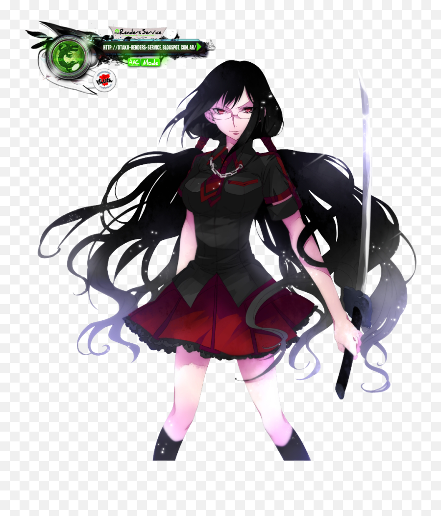 Kisaragi Saya Png - Black Hair Sword Anime Girl Emoji,Dagashi Kashi Saya Emoji