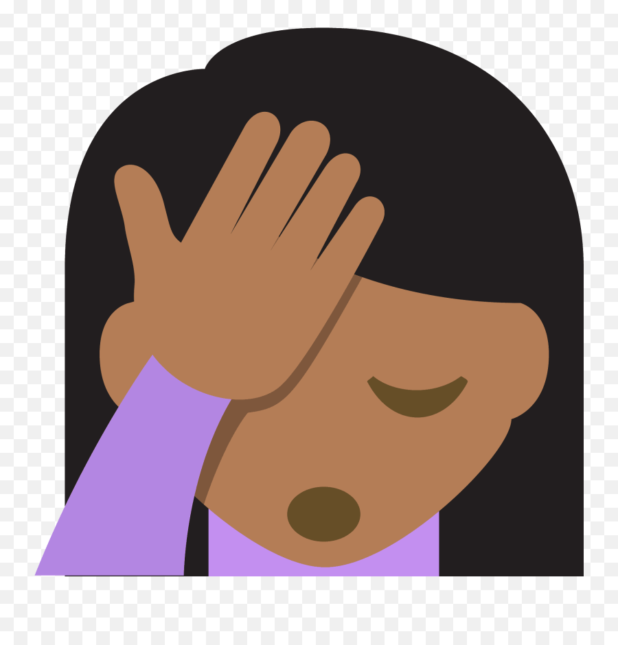 Person Facepalming Emoji Clipart - Palm In Face Emoji,Facepalm Emoji Png