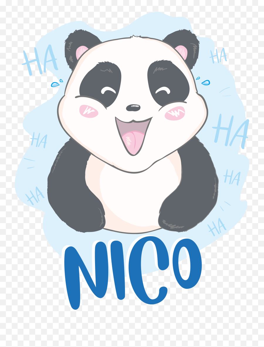 Baby Panda Surprised With Name Baby Wall Sticker Emoji,Surprised Emoticon Cartoon