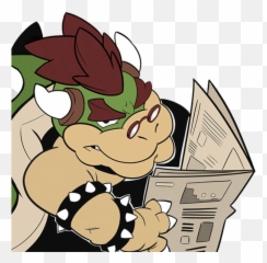 Bowser With A Newspaper Tommy Lee Jones With A Newspaper Emoji,Ayy Meme Emoticon