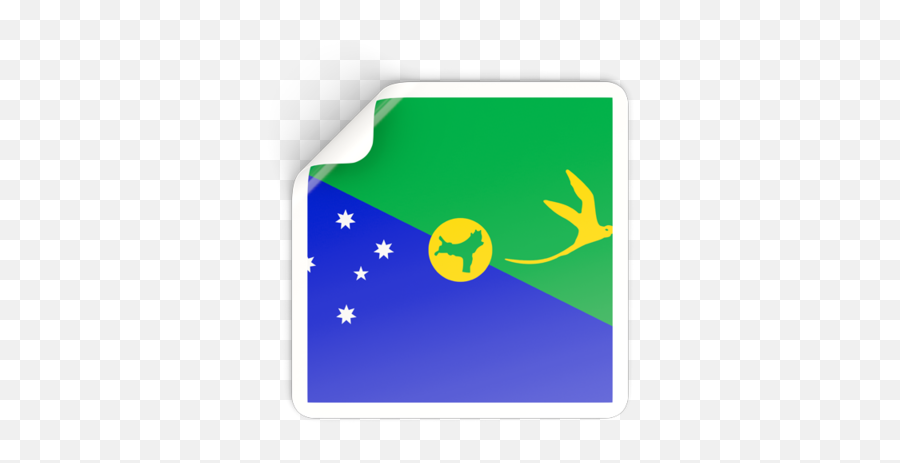 Square Sticker Illustration Of Flag Of Christmas Island Emoji,Small Emoji For Christmas