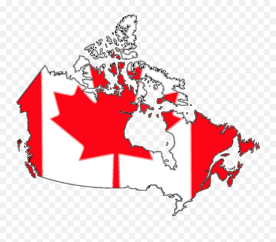 Canada Map With Canadian Flag Art Print By Havocgirl - X Emoji,Map Travel Emoji