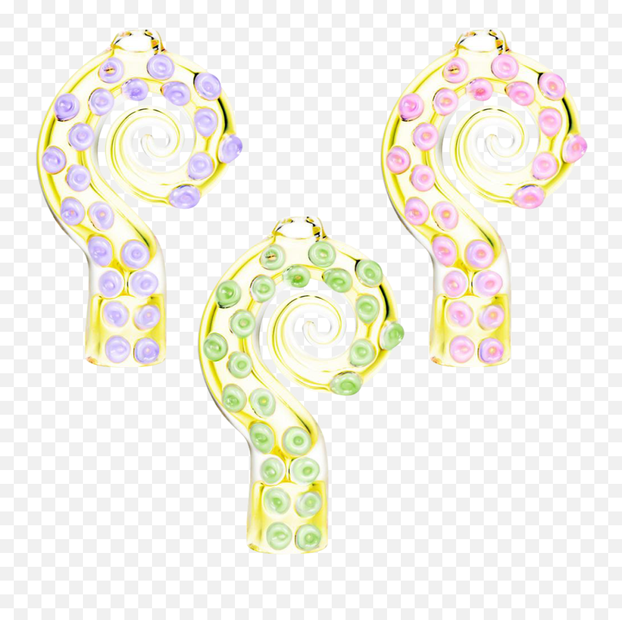 Curled Octopus Tentacle Glass Chillum Pipe - Decorative Emoji,Tentacle Emoji