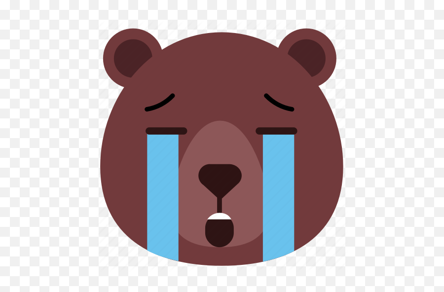 Bear Cry Emoji Emoticon Sad Tears - Charing Cross Tube Station,Black Bear Emoji