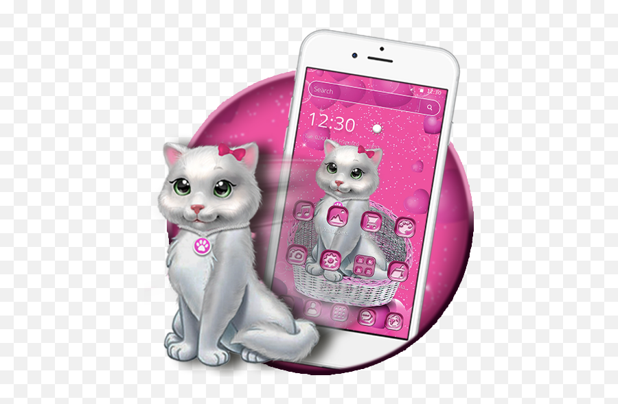 Amazoncom Pink Cute Kitty Cat 2d Theme Appstore For Android - Iphone Emoji,Cat Emojis For Android