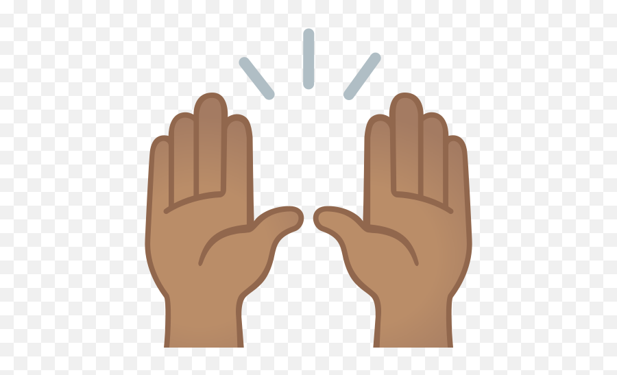 Raising Hands Medium Skin Tone Emoji - Brown Raising Hand Emoji,How To Change Emoji Skin Color Android