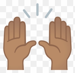 Raising Hands Medium Skin Tone Emoji - Brown Raising Hand Emoji,How To Change Emoji Skin Color Android