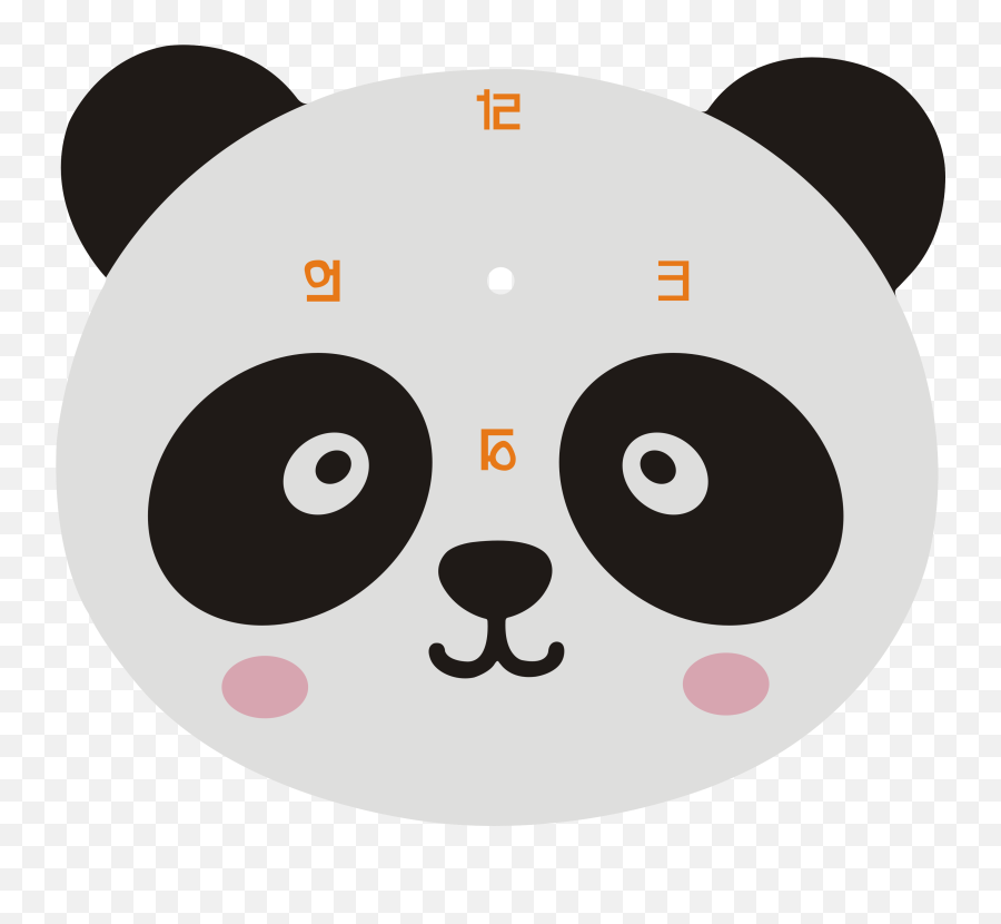 Cute Panda Head Shaped Silent Wall Time Clock Watch Bedroom - Dot Emoji,Emotions De Panda