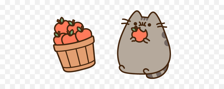 Pusheen And Apples Pusheen Cat Pusheen Cat Love - Pusheen Apple Emoji,Animal Jam Laughing Emoticon