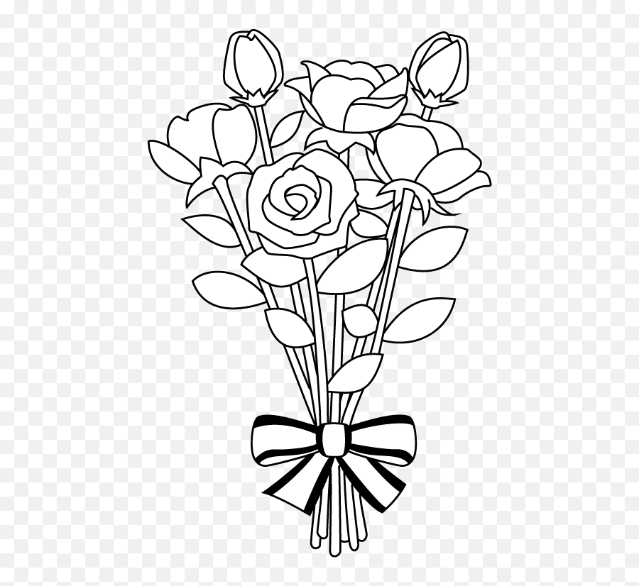 Bouquet Of Flowers Clip Art - Clipartsco Flower Bouquet Clipart Black And White Emoji,Bouquet Of Flowers Emoticon