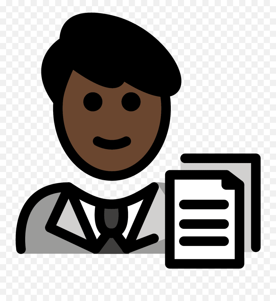 Man Office Worker Dark Skin Tone Emoji - Download For Free Transparent Work Emoji Png,Dark And Light Skin Emojis