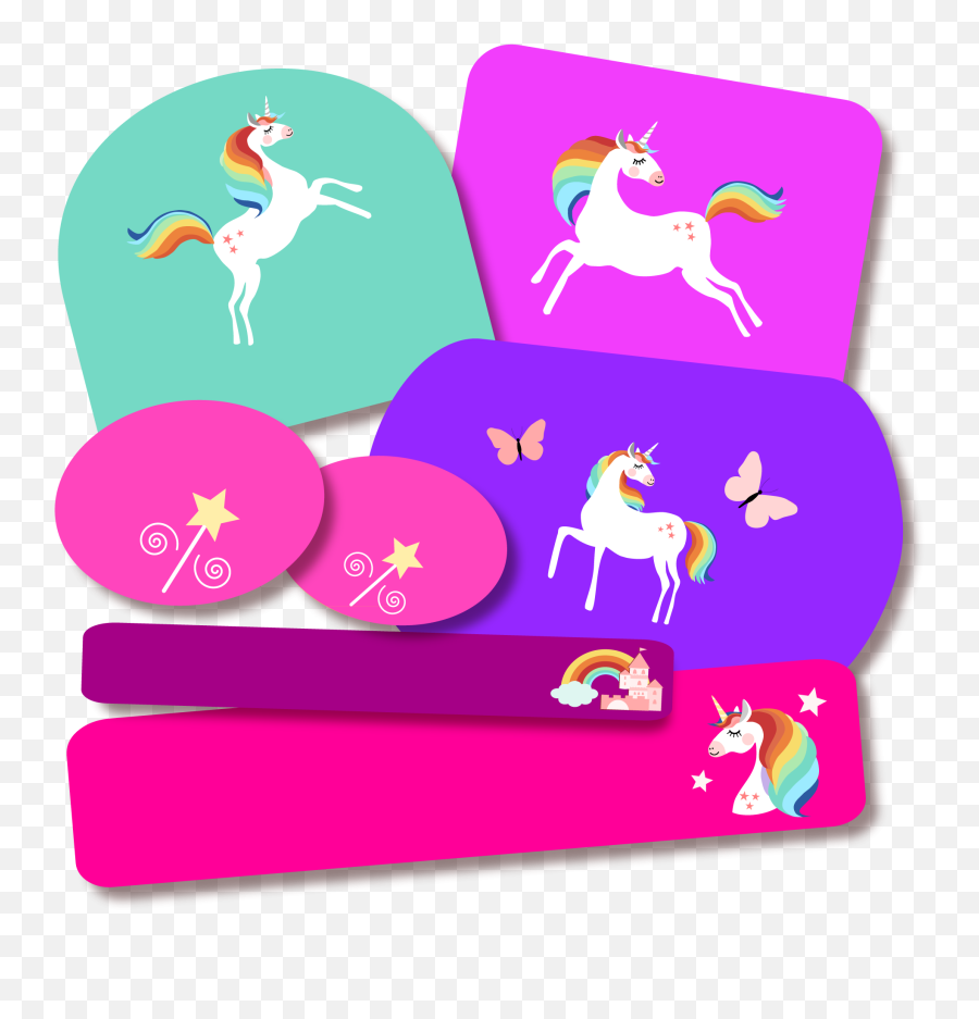 Bts - Pu Back To School Peace And Unicorn Lovable Labels Emoji,Subscribe Button With Unicorn Emojis On It