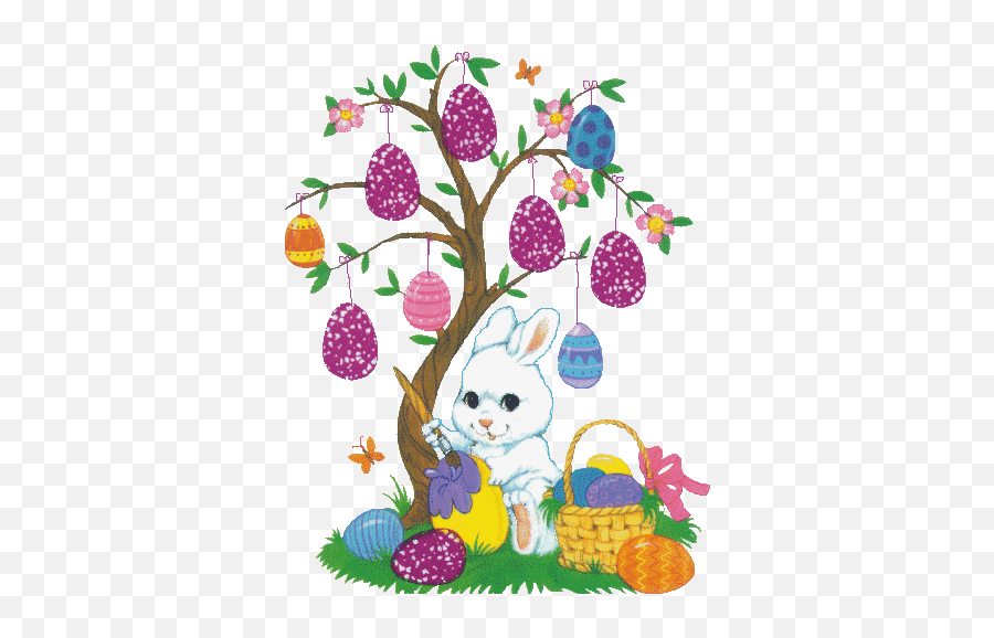 Easter Graphics Rabbits 599510 Easter Graphic Gif - Conejitos De Pascua Animado Emoji,Rabbit Emoticons Gif