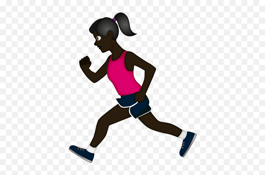 Learn These Woman Running Emoji - Black Woman Run Emoji,Iphone Running Emoji Png