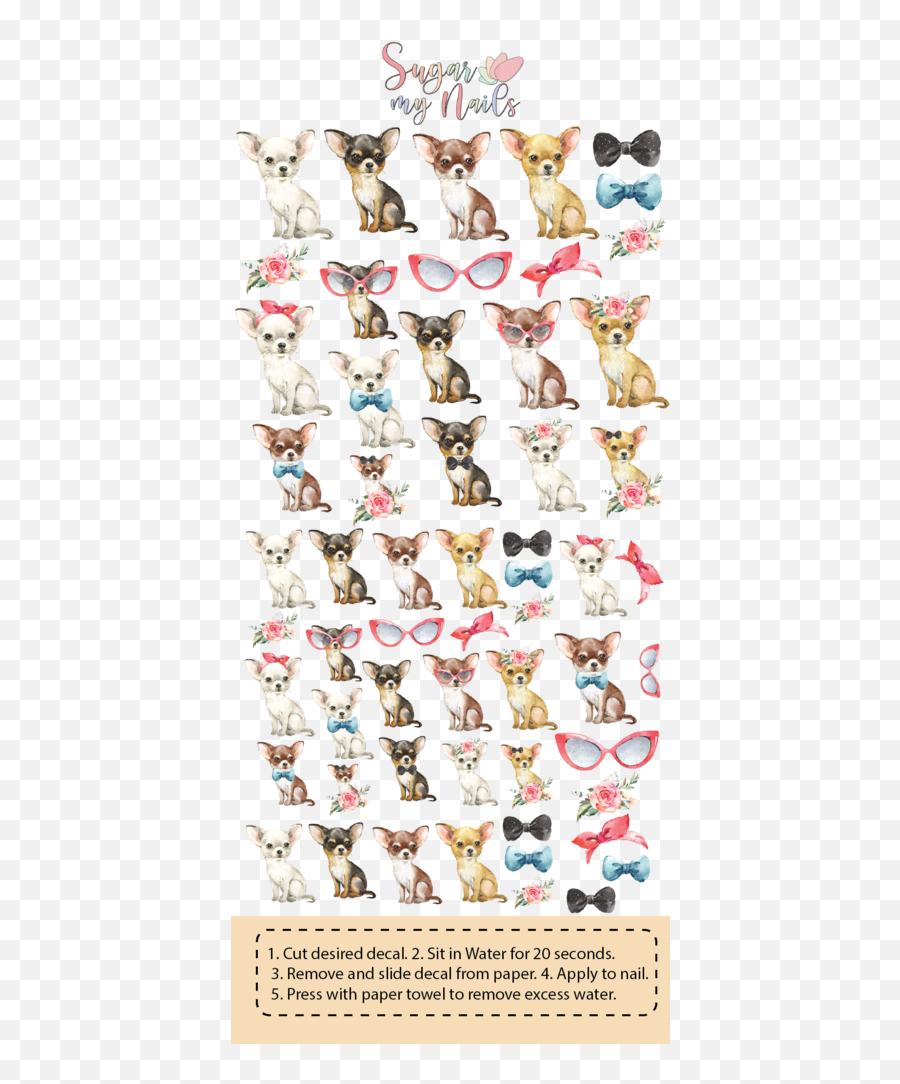 Dogs And Sunglasses Custom Nail Decals - Soft Emoji,Paper Cut In Half Emoji