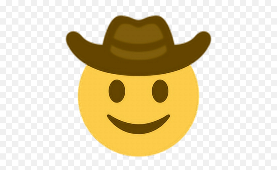 Cowboy Cowboyhat Hat Smile Happy - Cowboy Emoji Hat,Add Cowboy Hat To Any Emoticon