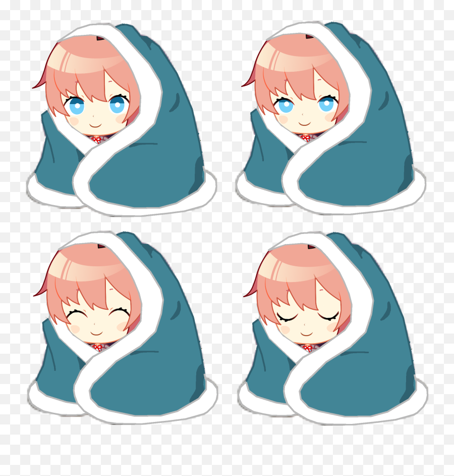 Hd Sleeping Chibi Sayori Sprites Ddlc Chibi Literature Emoji,Emojis Doku Doku Literature Club