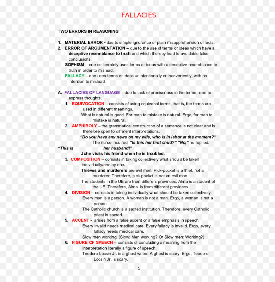 Fallacies Two Errors In Reasoning - Dot Emoji,Argument From Emotion Fallacy