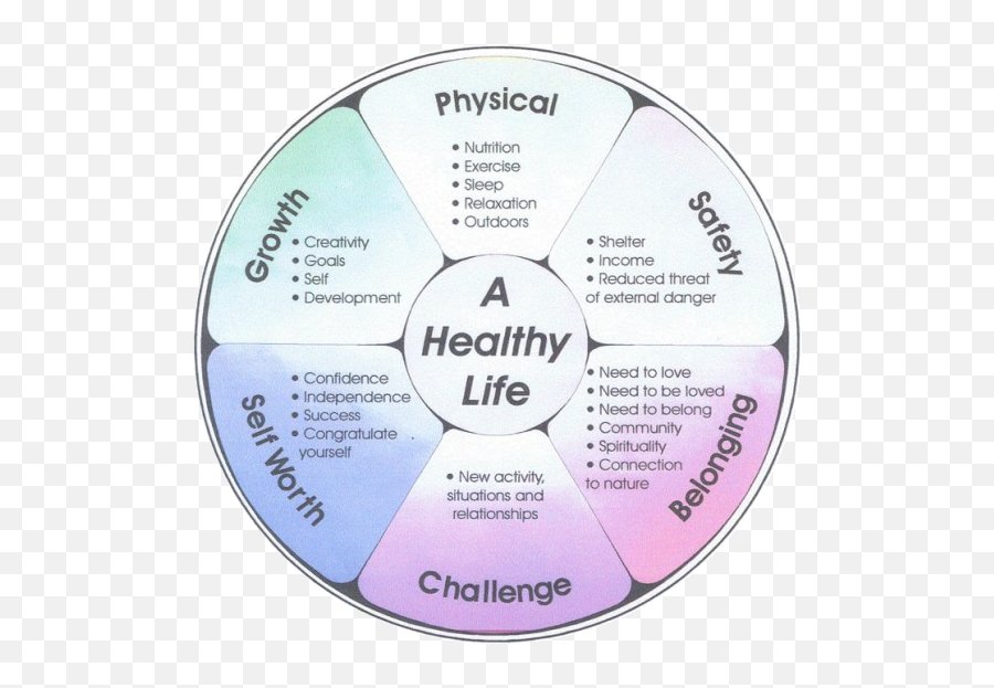 Wellness Wheel - Elements Of A Balanced Life Emoji,Emotion Wheel With Definition