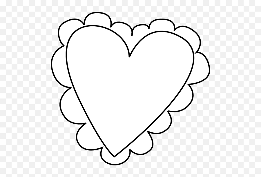 Free Clip Art Heart Outline - Valentine Heart Clipart Black And White Emoji,8o8 Emoticon