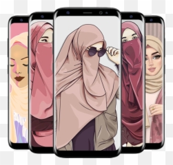 Hijab Muslima Wallpapers Cartoon - Hijab Cartoon Emoji,Dont Touch My Phone Emoji Wallpaper