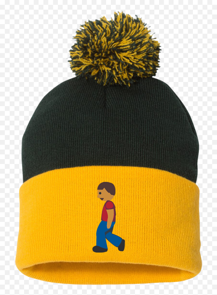 Download Man Walking Emoji Sp15 Sportsman Pom Pom Knit Cap - Toque,An Cap Emoji