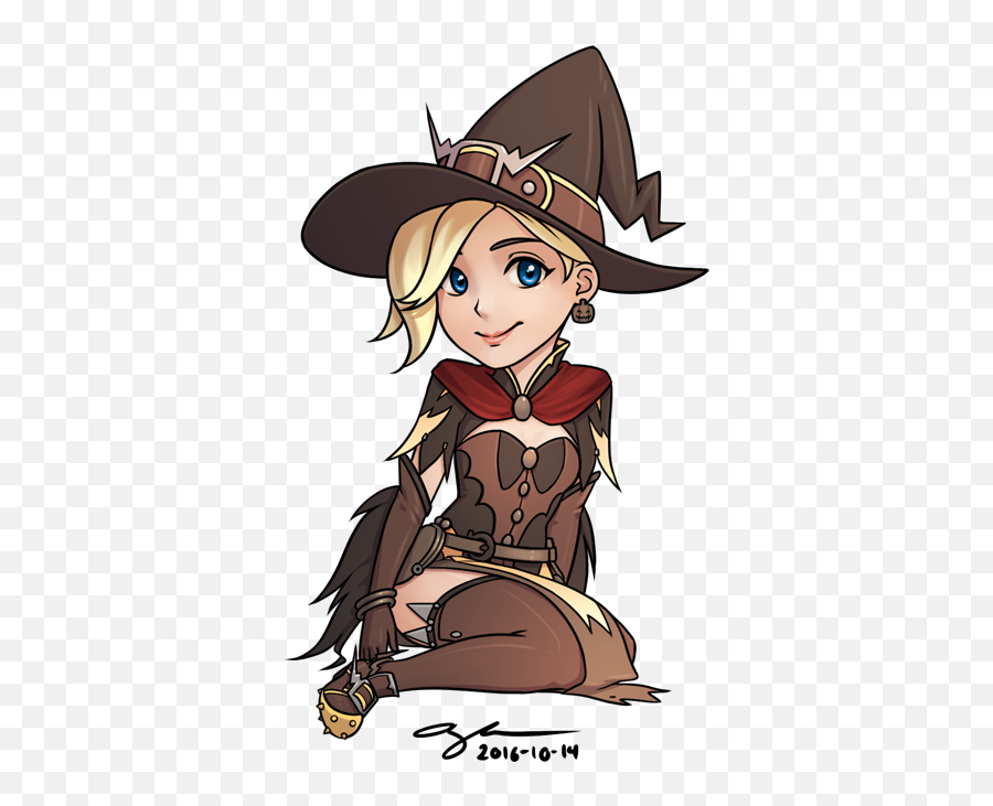 Witch Mercy Png - Cute Witch Mercy Overwatch Mercy Halloween Emoji,Winston Overwatch Emoticon