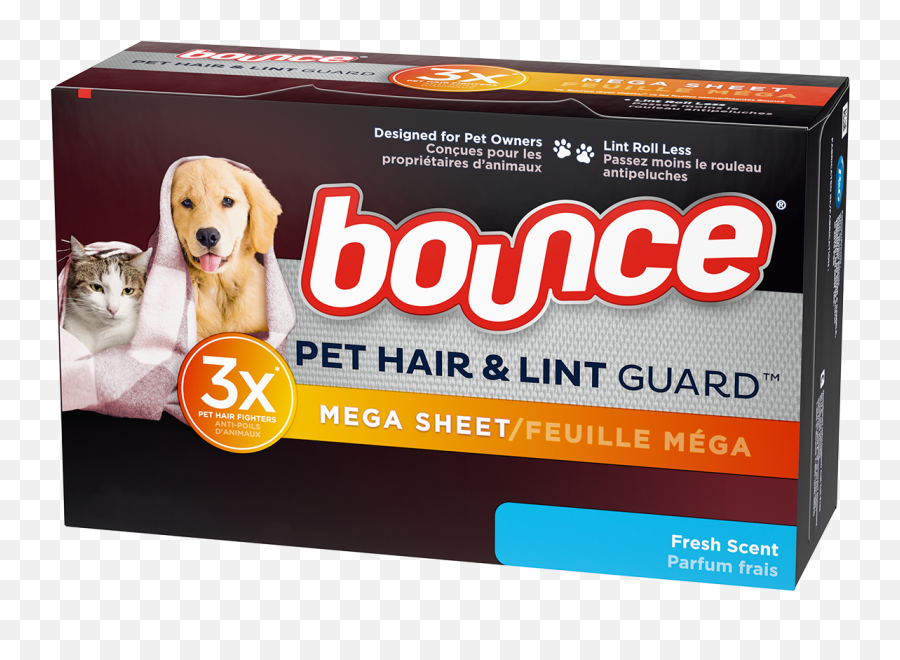 Pet Hair And Lint Guard Mega Dryer Sheets With Fresh Scent Emoji,Bouncing Dog Emoticon