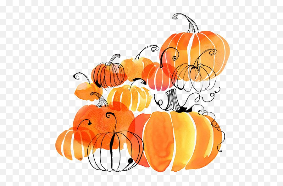 Download Hd Jpg Free Pumpkin Watercolor - Watercolor Pumpkin Art Emoji,Emoji Pumpkin Painting