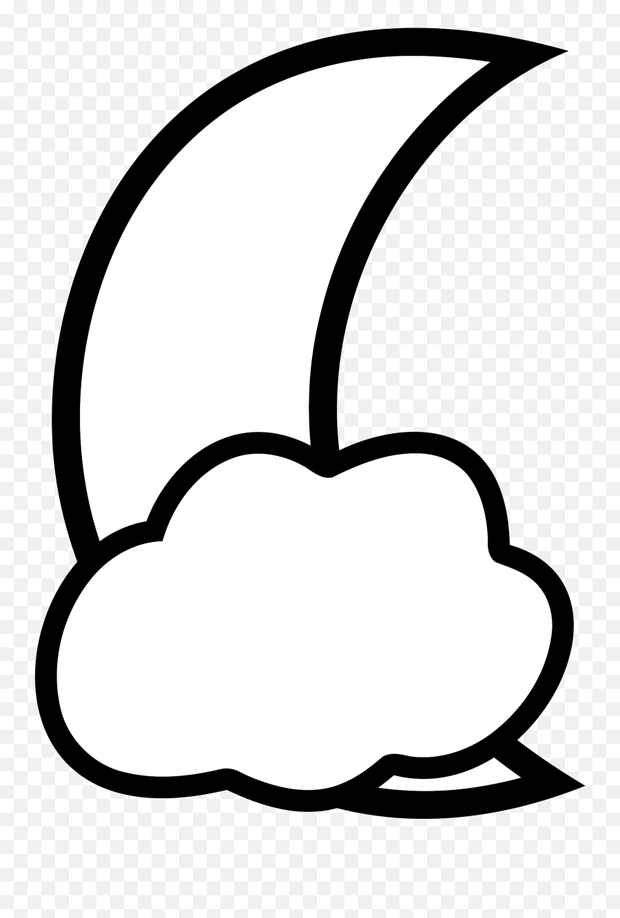 This Free Icons Png Design Of Cloud Covered Moon Outline Emoji,Cloud And Moon Emoji