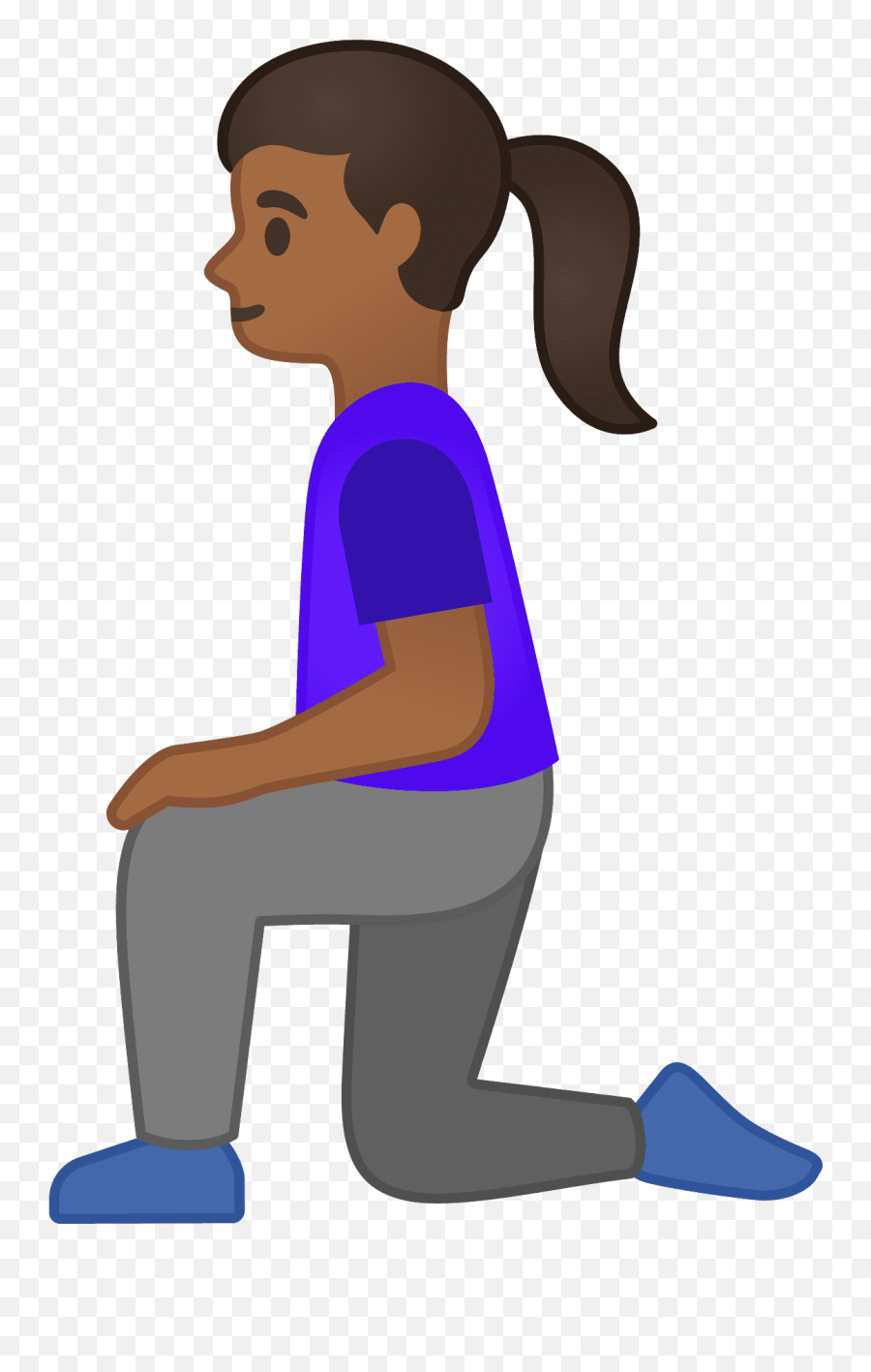 Woman Kneeling Emoji Clipart - Boy Kneeling Clipart,Girl Running Emoji