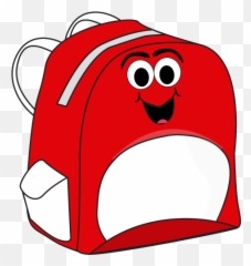Cartoon Backpack Clip Art - Cartoon Backpack Vector Image Cartoon School Bag Clipart Emoji,Red Backpack Emoji