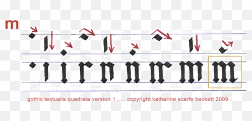 Gothic Letters Step By Step - Part 2 Gothic Alphabet Step By Step Pdf Emoji,Calligraphy Emoticon