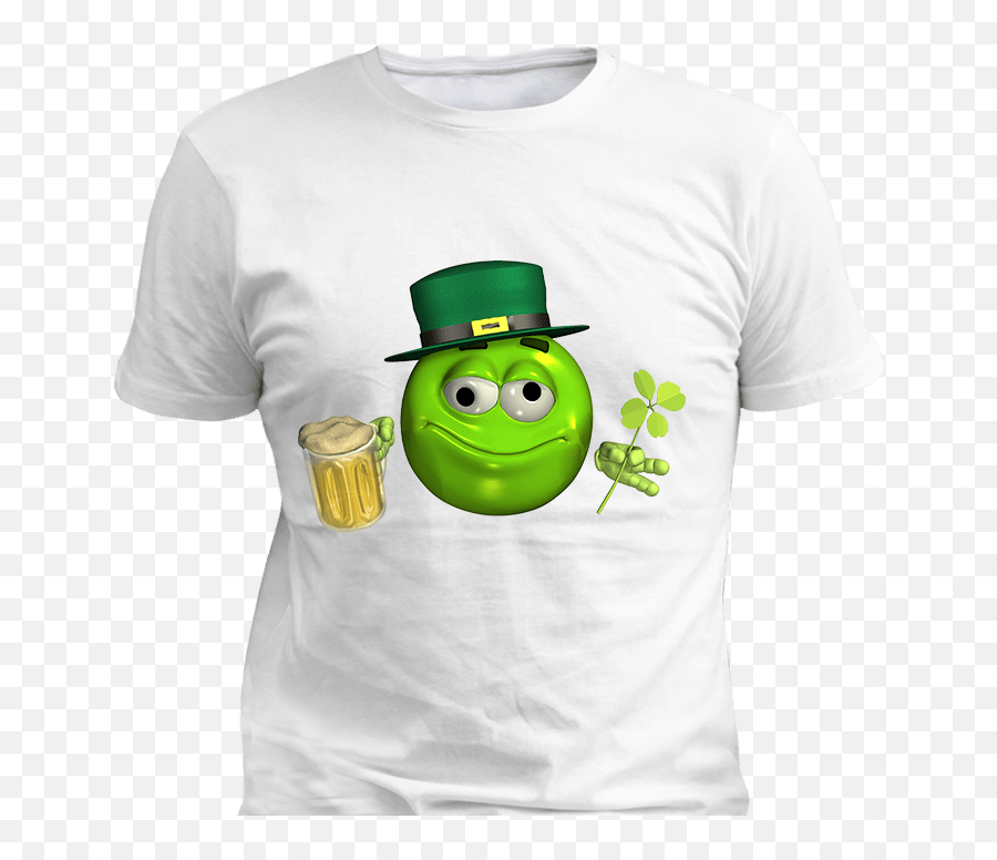 Download Hd Leprechaun Emoticon Emoji With Beer Custom T - T Shirt Design With Name,:t Emoticon