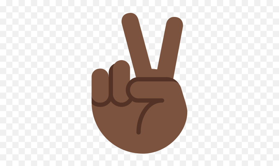 Victory Hand Emoji With Dark Skin - Two Fingers Emoji Black,Sieg Heil Emoticon