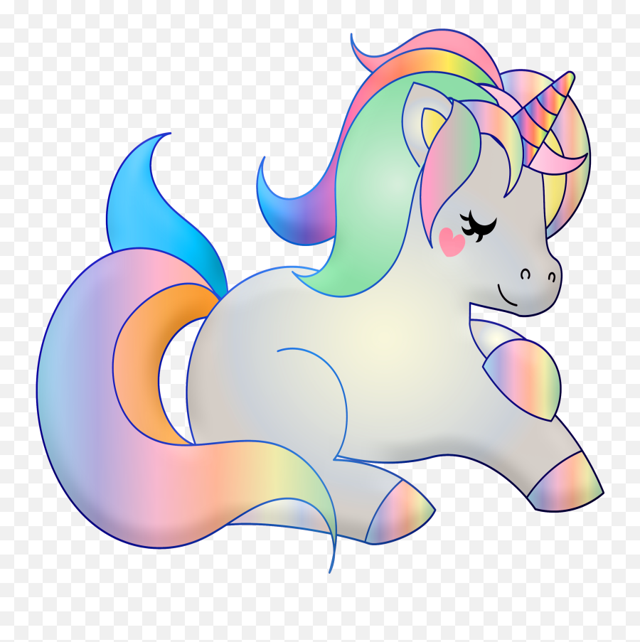 Cute Unicorn Clipart - Pastel Rainbow Unicorn Banner Png Emoji,Emojis Unicorn Lupita