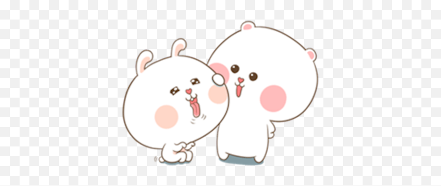 Bear And Rabbit Love - Puffy Rabbit Emoji,Tuagom Puffy Bear Emoticon