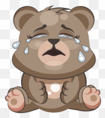 Download Cuddlebug Teddy Bear Emoji - Crying Sticker For Whatsapp,Bear Emoji