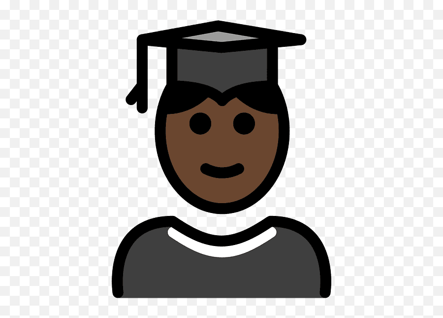 Tono De Piel Oscuro Estudiante Clipart - Etudiant Clipart Emoji,Emoji De Graduacion