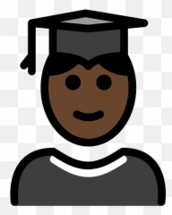 Tono De Piel Oscuro Estudiante Clipart - Etudiant Clipart Emoji,Emoji De Graduacion