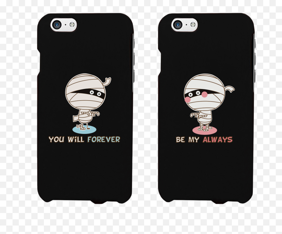 Forever Always Mummies Black Matching Couple Phone Cases Halloween Gifts - Mobile Phone Case Emoji,Emoji Phone Cases