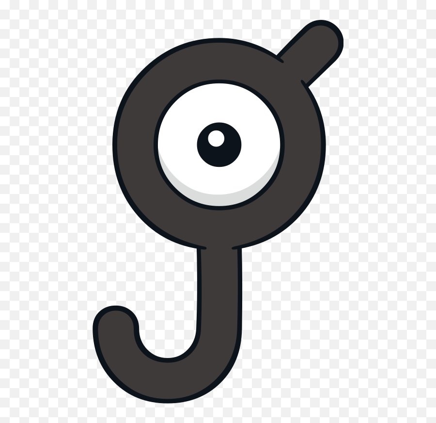 Unown Official Artwork Gallery - Unown J Letter Pokemon Emoji,Pokemon Emoticons Black And White Text