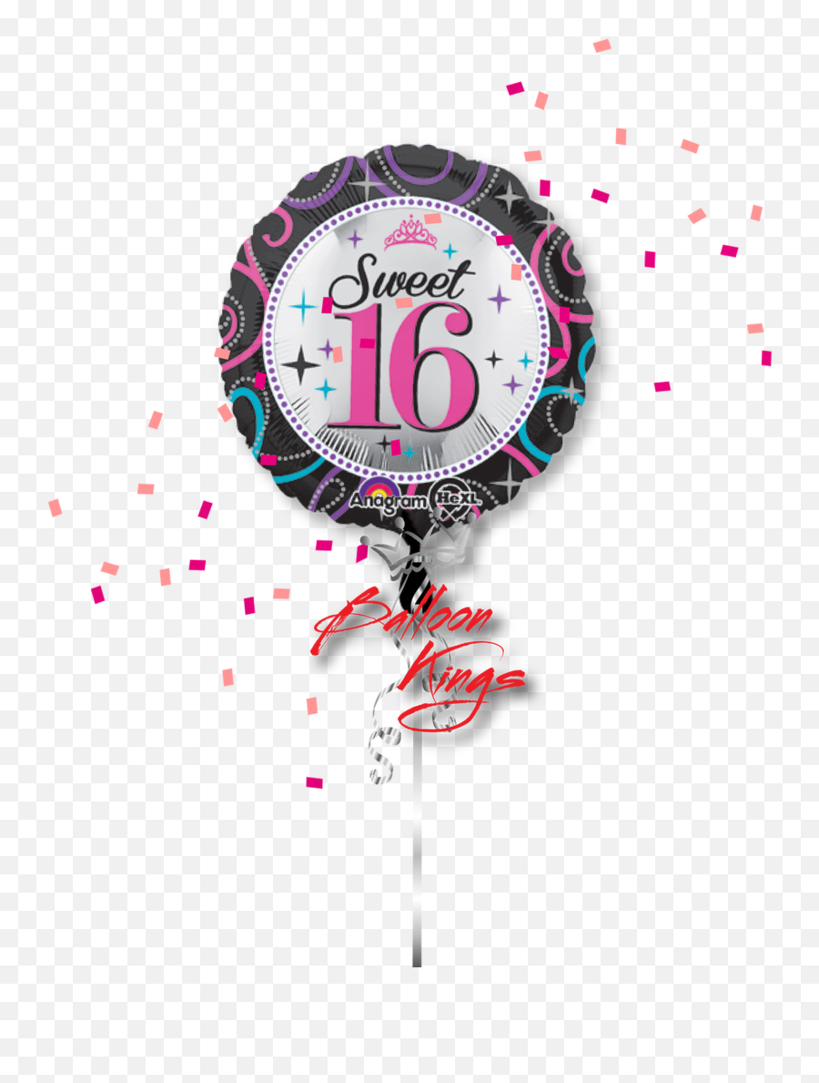 Sweet 16 Round - Happy 16th Birthday Helium Balloons Emoji,Sweets For An Emoji Party