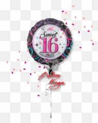 Sweet 16 Round - Happy 16th Birthday Helium Balloons Emoji,Sweets For An Emoji Party