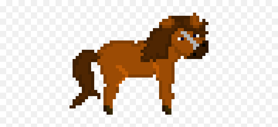 Pixel Art Gallery - 8 Bit Horse Emoji,Mustang Pony Emoticon