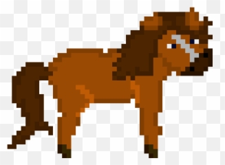 Pixel Art Gallery - 8 Bit Horse Emoji,Mustang Pony Emoticon