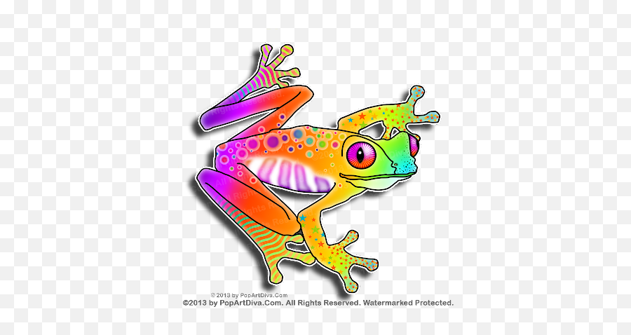 Pop Art Diva Land Fun Colorful Frog Art Inspired By - Colorful Frog Art Emoji,Rage Emoticon Deviantart